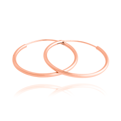 Pozlacené stříbrné růžové náušnice kruhy JVD SVLE0208XD5RO15 (průměr 15mm)