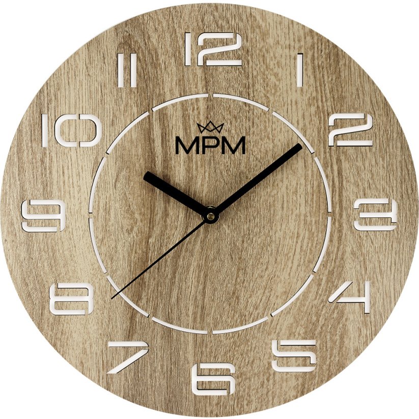 Drevené hodiny s tichým chodom MPM E07M.4115.50