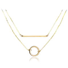 MINET Dvojitý zlatý náhrdelník Au 585/1000 3,05g