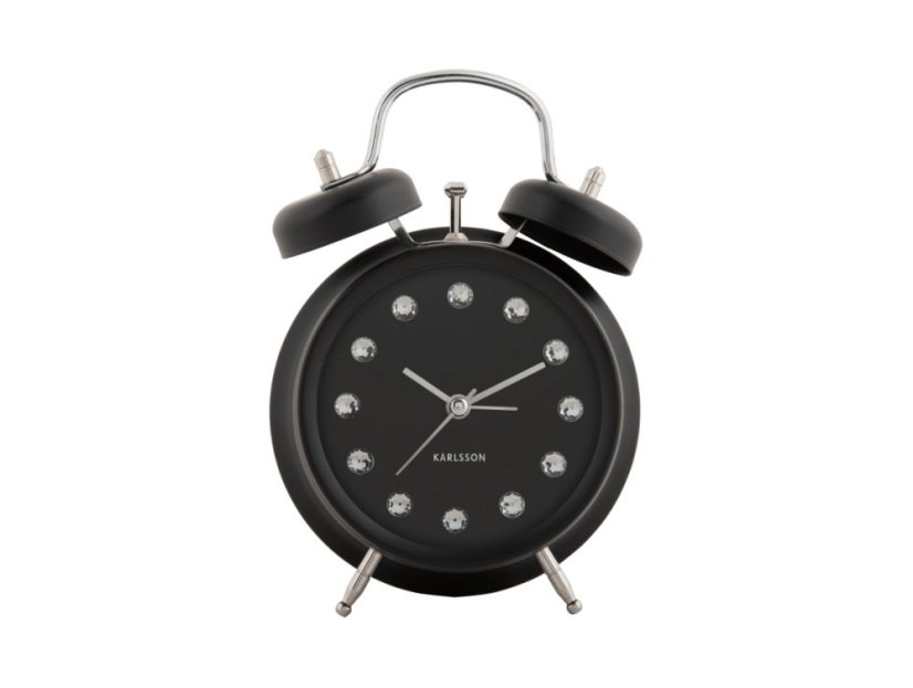 Dizajnový zvoncový budík 6018BK Karlsson 17cm