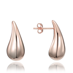 MINET Rose gold strieborné náušnice veľké kvapky