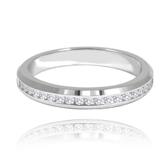 MINET+ Stříbrný snubní prsten s bílými zirkony vel. 49