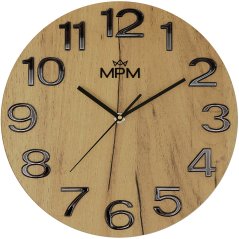 Nástenné hodiny s tichým chodom MPM Timber Simplicity - A - E07M.4222.5390
