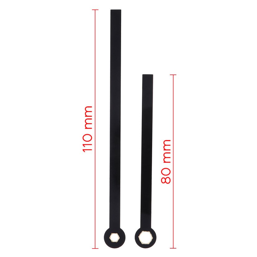 Kovové hodinové ručičky B16 (105 mm, 75 mm) - černé - Ručičky hodinové N2208...B16 pár