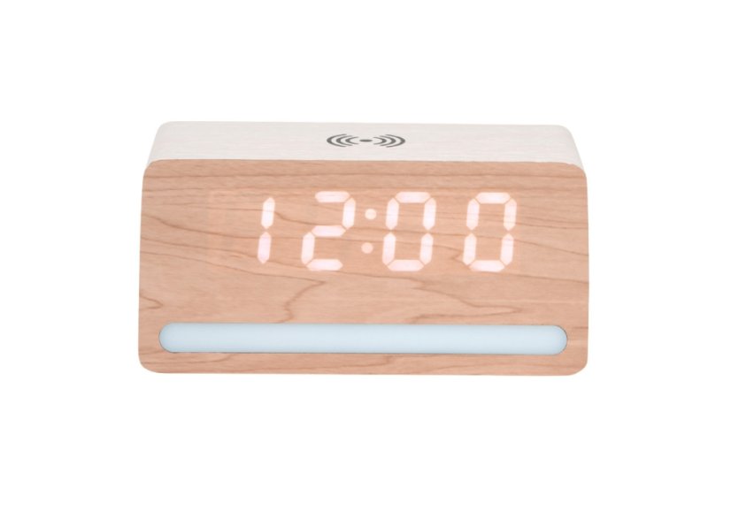 LED hodiny-budík 6078WH Karlsson s nabíječkou smartphonů 16cm