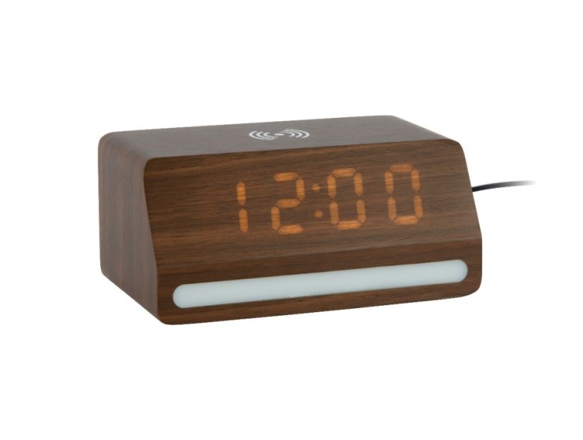 LED hodiny-budík 6078DW Karlsson s nabíječkou smartphonů 16cm