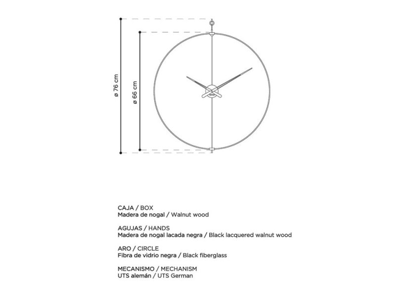 Dizajnové nástenné hodiny Nomon Barcelona Small 76cm