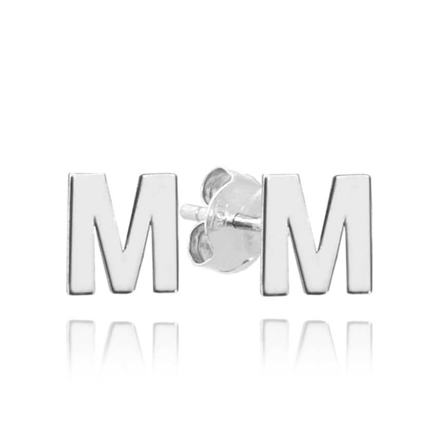 MINET Strieborné náušnice písmeno "M"