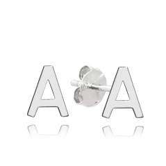 MINET Strieborné náušnice písmeno "A"