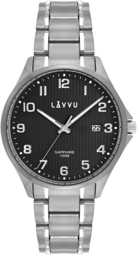 LAVVU Titanové hodinky se safírovým sklem TITANIUM LILLEHAMMER Black