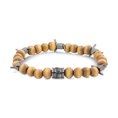 Náramek POLICE Barbedwire Brown Silver PEJGB2112332