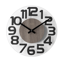 Nástenné drevené hodiny so skleneným ciferníkom JVD HT098.3