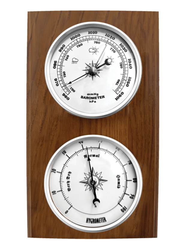 Nástenný drevený barometer s vlhkomerom JVD BA232/11