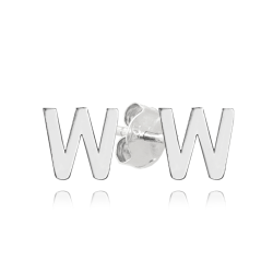 MINET Stříbrné náušnice písmeno "W"
