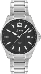 Pánské hodinky se safírovým sklem LAVVU NORDKAPP Black LWM0162