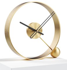 Dizajnové stolné hodiny Endless brushed gold/black 32cm