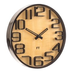Dizajnové nástenné hodiny Future Time FT7010TT Numbers oak titanium 30cm