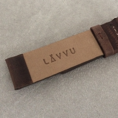 LAVVU Tmavě hnědý hladký řemínek PLAIN z luxusní kůže Top Grain - 20