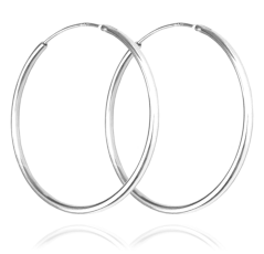 MINET Stříbrné náušnice KRUHY 5 cm