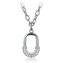 MINET Luxusný strieborný náhrdelník so zirkónom