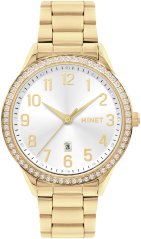 MINET Zlaté dámske hodinky Avenue s číslami