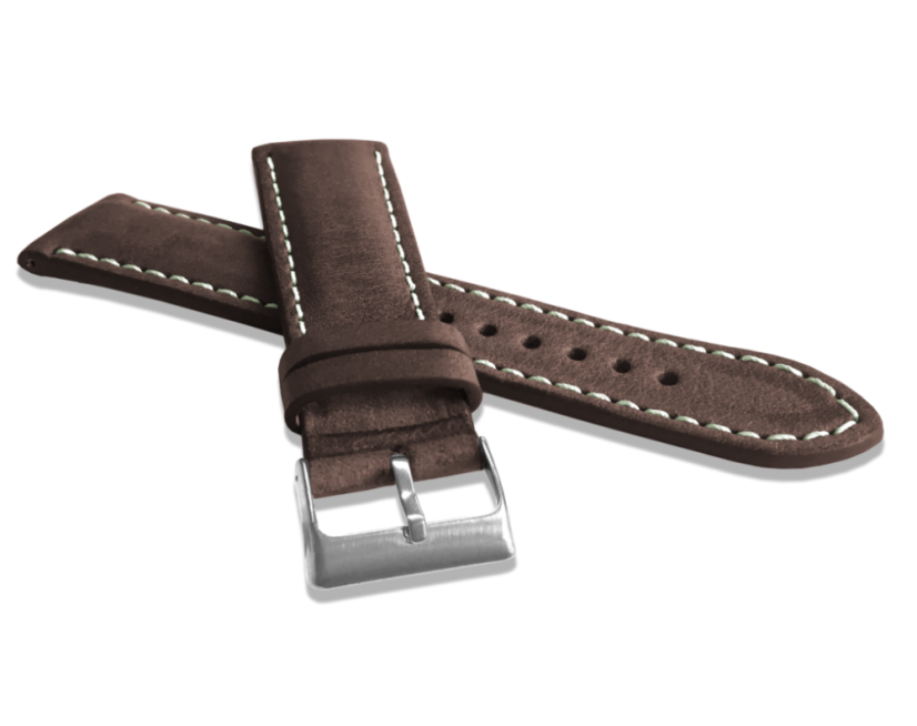 LAVVU Prírodne farbený tmavo hnedý remienok NATURE z kože Top Grain - 24