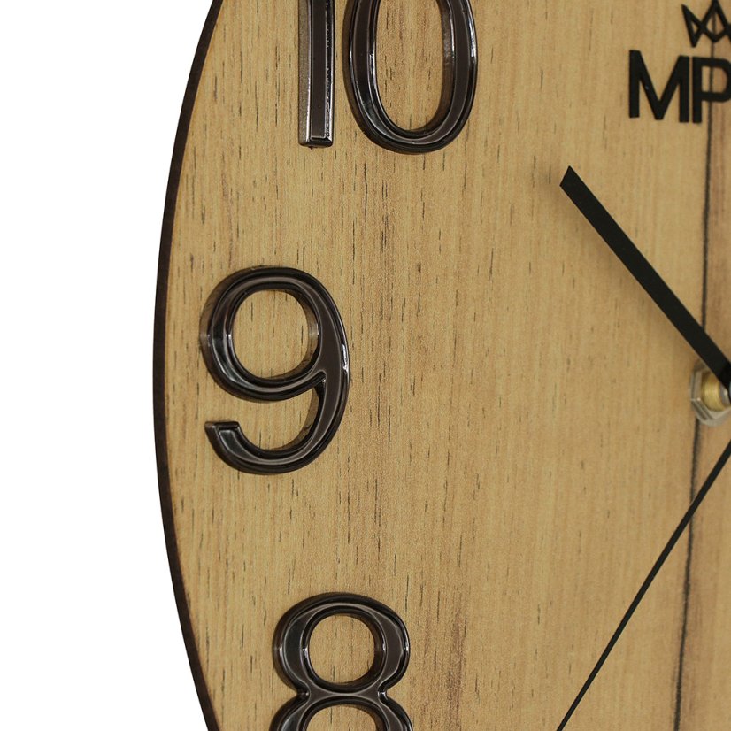 Nástenné hodiny s tichým chodom MPM Timber Simplicity - A - E07M.4222.5390