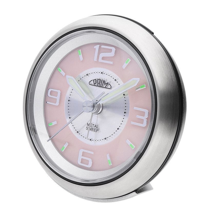 Ručičkový budík s tichým chodom PRIM Retro Alarm - Pink - C01P.3815.7023
