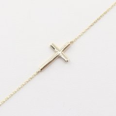 Zlatý náhrdelník krížik MLKN997 (585/1000) 2,15 g