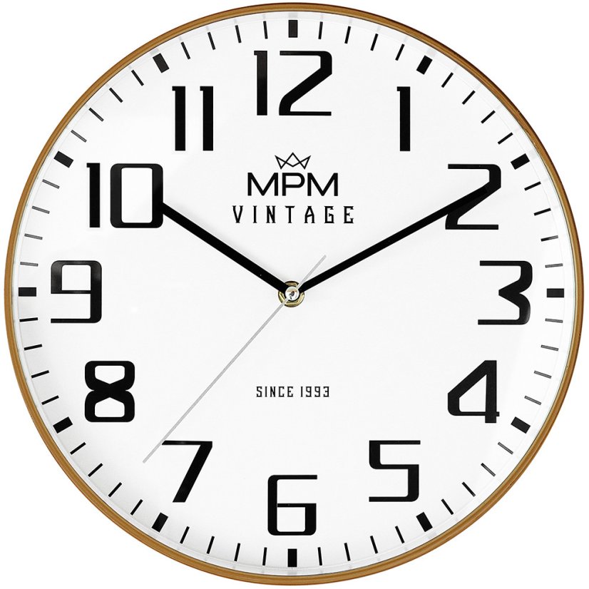 Nástenné hodiny s tichým chodom MPM Vintage II Since 1993 - E01.4201.51