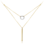 MINET Zlatý dvojitý náhrdelník s bílými zirkony Au 585/1000 2,75g
