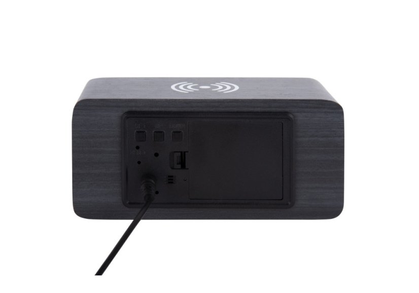LED budík - hodiny 5933BK Karlsson s nabíjaním 15cm