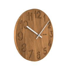 VLAHA Drevené hodiny OAK vyrobené v Čechách so striebornými rúčkami ?34cm