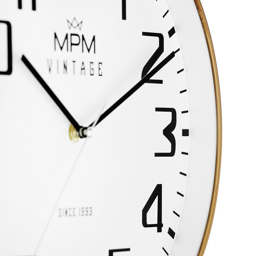 Nástenné hodiny s tichým chodom MPM Vintage II Since 1993 - E01.4201.51