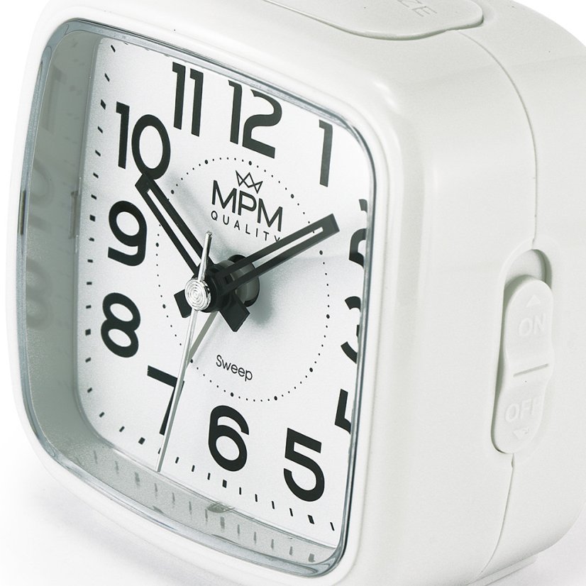 Budík s LED podsvícením a tichým chodem MPM  C01.3966.00