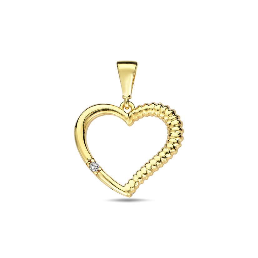 Zlatý přívěsek se zirkony srdce ZP0408XJ70-7900 (585/1000) 0,79g Zlatý přívěsek se zirkony srdce ZP0408XJ70-7900 (585/1000) 0,79g