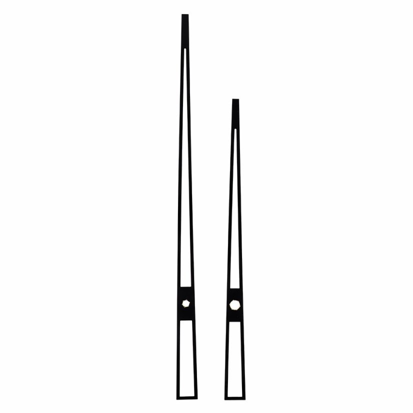 Kovové hodinové ručičky B29 (172 mm, 123 mm) - černé - Ručičky hodinové B29 pár černé