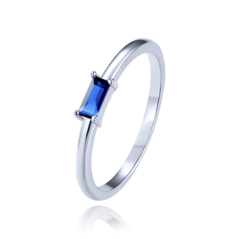 MINET Elegantný strieborný prsteň s modrým zirkónom veľ. 55 MINET Elegantný strieborný prsteň s modrým zirkónom veľ. 55