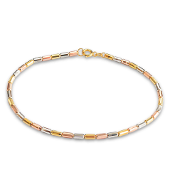 MINET Elegantní zlatý trojbarevný náramek Au 585/1000 2,60g