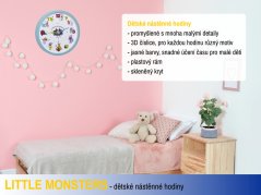 TFA 60.3051.20 - Detské nástenné hodiny LITTLE MONSTERS