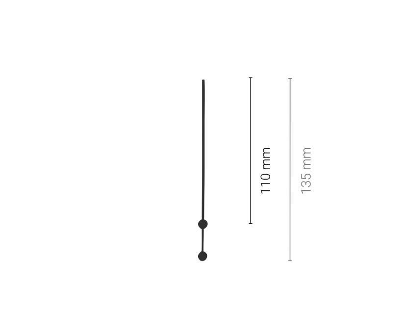 Černá sekundová ručička 110 mm