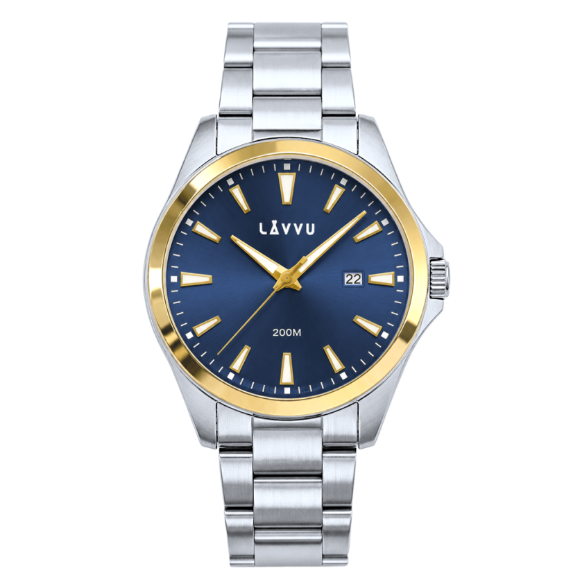 LAVVU 20 ATM Pánske hodinky ISBRYDER Gold-blue