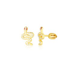 Pozlátené strieborné náušnice so zirkónmi JVD SVLE3212XH2GOSR