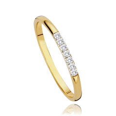 MINET Elegantní zlatý prsten s bílými zirkony Au 585/1000 vel. 62 - 1,25g