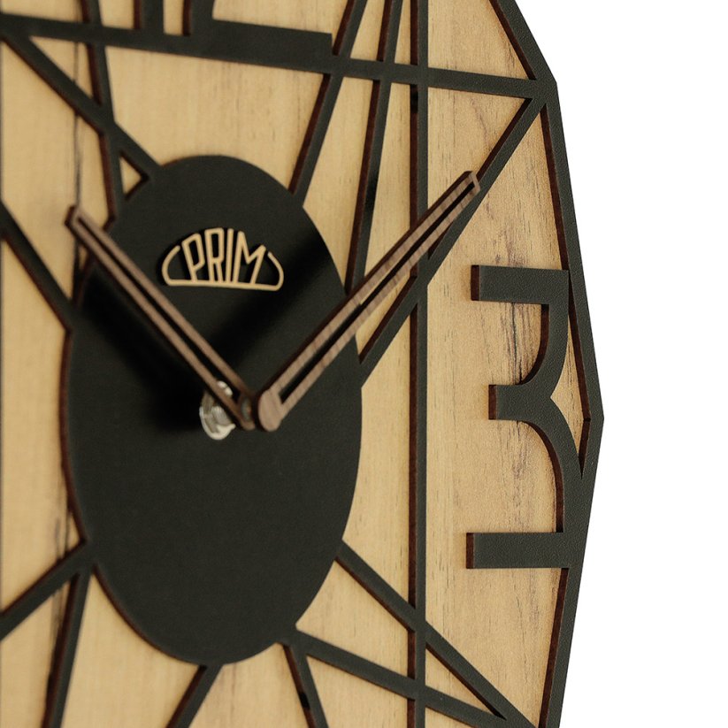 Dřevěné hodiny s tichým chodem PRIM Glamorous Design - A - E07P.4244.5390