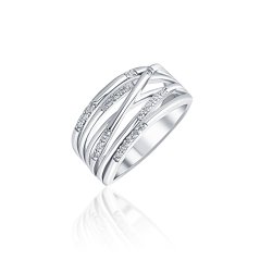 Stříbrný prsten JVD SVLR0651XE9BI53