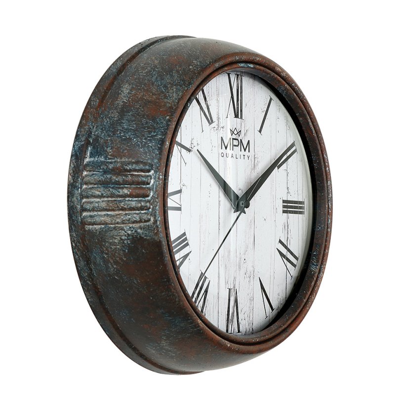 Nástenné hodiny s tichým chodom MPM Rusty Metal - E01.4204.63