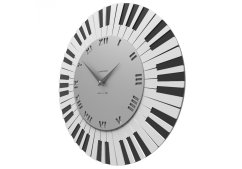 Dizajnové hodiny 51-10-2 CalleaDesign Piano 45cm (2 modely) Farba strieborná-2 - RAL9006