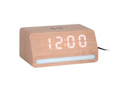 LED hodiny-budík 6078WD Karlsson s nabíjačkou smartfónov 16cm