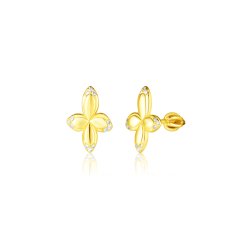 Pozlátené strieborné náušnice so zirkónmi JVD SVLE3219XH2BI01